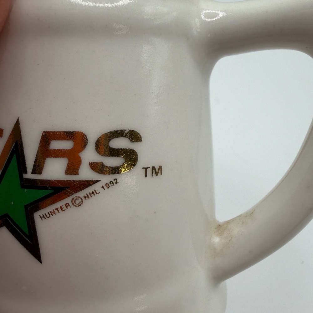 Vintage 1992 Dallas Stars NHL Mini Mug Toothpick Holder Hunter Ceramic - Picture 8 of 11